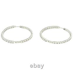 Roberto Coin Perfect Hoop Inside Out Diamond Earring in 18k White Gold