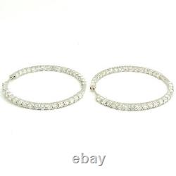 Roberto Coin Perfect Hoop Inside Out Diamond Earring in 18k White Gold
