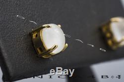 Roberto Coin Petite MOP White Quartz 18K Yellow Gold Stud Earrings Italy