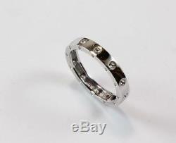 Roberto Coin Pois Moi 18k White Gold Wedding Band Style Ring Size 8.5/t58/uk-r