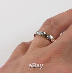 Roberto Coin Pois Moi 18k White Gold Wedding Band Style Ring Size 8.5/t58/uk-r