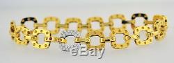 Roberto Coin Pois Moi 18k Yellow Gold. 20 tcw Diamond Square Link Bracelet 7.5