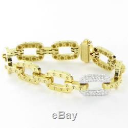 Roberto Coin Pois Moi Bracelet Diamond Link 0.90cts 18k Yellow Gold New $10000