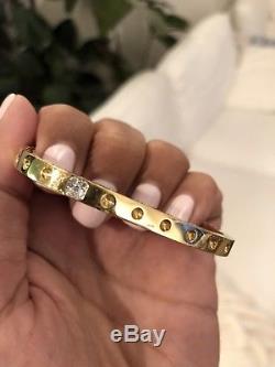 Roberto Coin Pois Moi Diamond Single-Row Bangle Bracelet 18K Gold $4300