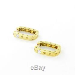 Roberto Coin Pois Moi Earrings 18K Yellow Gold Medium Square Diamond New $3900