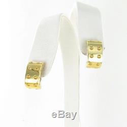 Roberto Coin Pois Moi Earrings Double Row Pierced/Non 18k Yellow Gold New $2700