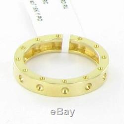 Roberto Coin Pois Moi Ring 3mm Single Row Band 18k Yellow Gold Sz 6.5 New $980