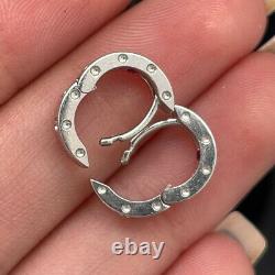 Roberto Coin Pois Moi Symphony 18k White Gold Hoop Earrings New $1050