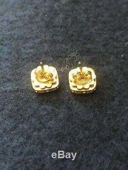 Roberto Coin Pois Moi Yellow Gold Diamond Stud Earrings, New