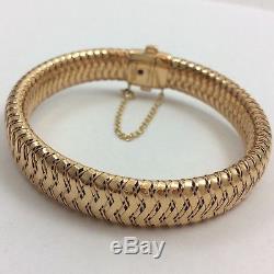 Roberto Coin Primavera 18k Rose Gold Diamond Flexible Woven Bangle Bracelet