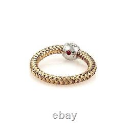 Roberto Coin Primavera Diamond 18k Rose & White Gold Band Ring Size 6.25