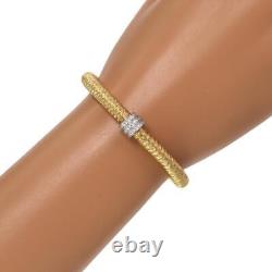 Roberto Coin Primavera Diamond 18k Two Tone Gold Flex Bracelet LIQUIDATION