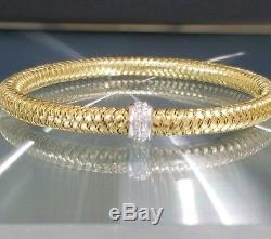 Roberto Coin Primavera Diamond mesh 18k Yellow Gold Bracelet 0.25cts Stretch