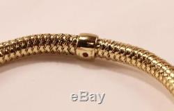 Roberto Coin Primavera Woven 18k Yellow Gold Flexible Bangle Bracelet