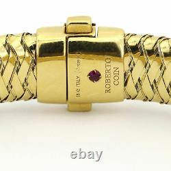Roberto Coin Primavera Woven Diamond Bracelet in 18k Yellow Gold Large