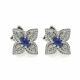Roberto Coin Princess Flower 18k White Gold Diamond 0.30ct & Sapphire Earrings