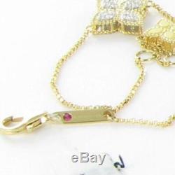 Roberto Coin Princess Flower Diamond 0.17cts Bracelet 18k Yellow Gold New $1750