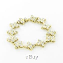 Roberto Coin Princess Flower Diamond 2.25cts Bracelet 18k Yellow Gold New $13750