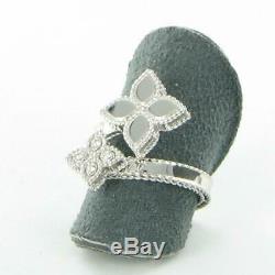 Roberto Coin Princess Flower Diamond Ring 18k White Gold New 7771384AW65X New