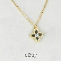Roberto Coin Princess Flower Small Diamond Necklace 18k Yellow Gold New $870