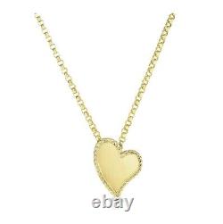 Roberto Coin Princess Heart Love 18k Yellow Gold Necklace Pendant Retail $700