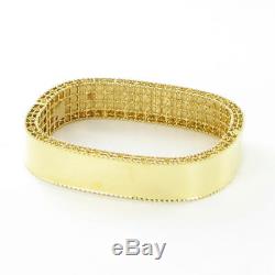 Roberto Coin Princess Polished Wide Bangle Bracelet 18k Yellow Gold New $7200