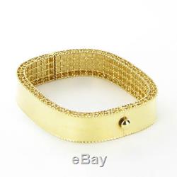 Roberto Coin Princess Polished Wide Bangle Bracelet 18k Yellow Gold New $7200