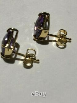 Roberto Coin Purple Amethyst and 18K gold stud earrings