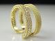 Roberto Coin Ring 18K Yellow Gold Double Symphony Barocco Diamonds Size 6.5