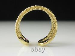 Roberto Coin Ring 18K Yellow Gold Double Symphony Barocco Diamonds Size 6.5