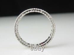 Roberto Coin Ring Symphony Princess Band 18K White Gold Size 6.5 Ruby 3.4mm $790