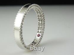 Roberto Coin Ring Symphony Princess Band 18K White Gold Size 6.5 Ruby 3.4mm $790