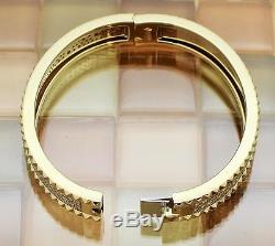 Roberto Coin Rock Diamond Slim 18K Yellow Gold Bangle Bracelet RETAIL $11,000