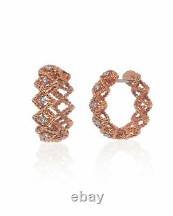 Roberto Coin Roman Barocco 18k Rose Gold Diamond 0.15ct Earrings 7771652AXERX