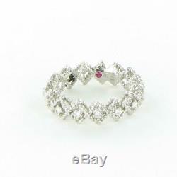 Roberto Coin Roman Barocco Single Row Diamond Ring 18K White Gold 7771649AW65X