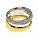 Roberto Coin Scalare 18k Yellow & White Gold Diamond Ring Sz 6.5 888617AJ65X0