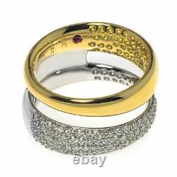 Roberto Coin Scalare 18k Yellow & White Gold Diamond Ring Sz 6.5 888617AJ65X0