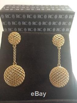 Roberto Coin Silk 18k Yellow Gold Round Drop Earrings