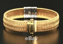 Roberto Coin Silk Weave 18K Yellow Gold Bracelet with 0.5 ctw Diamonds 9 bands