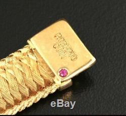 Roberto Coin Silk Weave 18K Yellow Gold Bracelet with 0.5 ctw Diamonds 9 bands