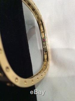 Roberto Coin Single Row 18K 750 Pois Moi Hinged Bangle Bracelet 5