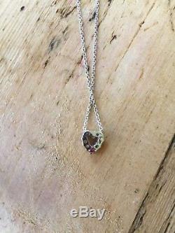 Roberto Coin Small Heart Necklace with0.11 carat Diamonds, 18k/white gold