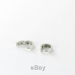 Roberto Coin Small Hinged Hoop Earrings 4mm 18k White Gold Hinged
