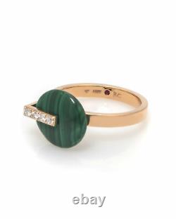 Roberto Coin Smartiesque 18k Rose Gold Diamond & Malachite Ring Sz 6.5 8882317AX