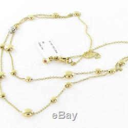 Roberto Coin Spring 19 Station Double Necklace Diamond 18K Gold 16 New $1980