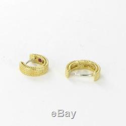 Roberto Coin Symphony Barocco Mini Hoop Earrings 18k Yellow Gold New $780