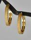 Roberto Coin Symphony Barocco Textured Hoop Earrings 18K Yellow Gold $1450 New
