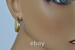 Roberto Coin Symphony Barocco Textured Hoop Earrings 18K Yellow Gold $1450 New