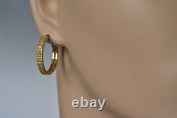 Roberto Coin Symphony Barocco Textured Hoop Earrings 18K Yellow Gold $1450 New