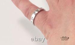 Roberto Coin Symphony Pois Moi 18k White Gold Wedding Band Ring Size Us-7